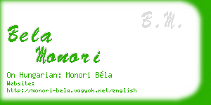 bela monori business card